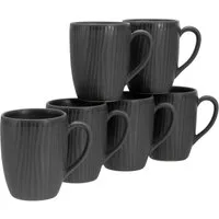 CreaTable Becher Vesuvio Black, 6-tlg., Steinzeug, 300 ml, 6-teilig