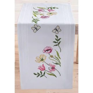Stickläufer "Frühlingsblumen"