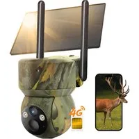 TWUFY Wildkamera 4G LTE Wildkamera mit SIM Karte 2K Kabellos Solar Wildtierkamera (Perfekt für Bereiche außerhalb der Wifi-Reichweite oder abgelegene Orte: Bauernhöfe, Baustellen, Einfahrten, Docks, Weiden, Ställe, Lagerhäuser, Wohnmobile., mit Handy