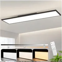 ZMH LED Deckenleuchte LED 3000-6500K dimmbar 100/120cm Schwarz/Weiß Deckenlampe, Augenschutz, LED fest integriert, warmweiß, neutralweiß, kaltweiß, 40W Rechteckig 4100LM Timer Memory Bürolampe