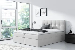 Boxspringbett Schlafzimmerbett CARMEN 120x200cm Hellgrau