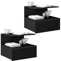 Woltu Nachttisch (2-St., Set), hängend Wandregal mit Schublade