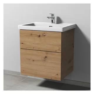 Sanipa 3way Waschtischunterbau zu Villeroy & Boch Subway 3.0 Waschtisch mit 2 Auszügen, Eiche Natura SM84685