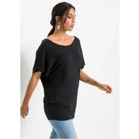 bonprix T-Shirt Oversize-Passform, Fledermaus-Halbarm, mit Spitzeneinsatz im Rücken