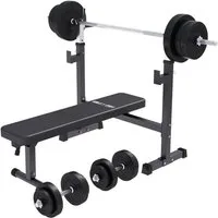 GORILLA SPORTS Hantelbank Hantelbank mit Ablage inkl. Hantelset, (14-tlg)