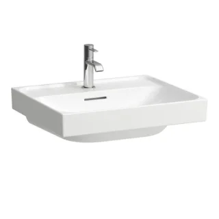 Laufen Meda Aufsatzwaschtisch H8161120001041 55x46cm, mit Überlauf, 1 Hahnloch pro Becken, weiß