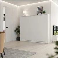 SMARTBett Schrankbett Wandklappbett 100/ 140/ 160x200 cm Weiß mit Gasdruckfedern, zwei Klickgurte