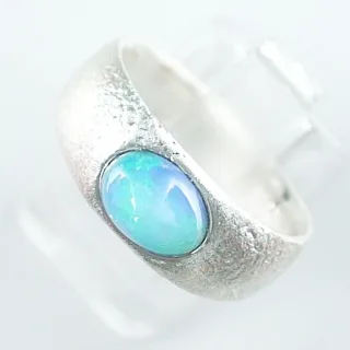 935er Opal Ring mit 0,99 ct. Türkis Grüner Welo Opal
