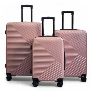 Hartschalenkoffer in Roségold, robust, 8 Rollen, Handgepäck, Koffer