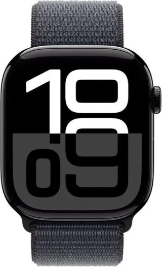 Apple Watch Series 10 46mm GPS Aluminiumgehäuse diamantschwarz mit Sport Loop tinte