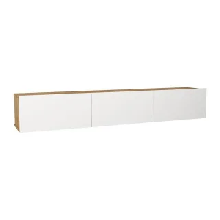 Vente-Unique Tv-Hängeschrank, Weiß, Holz, Rechteckig, 180x29.5x29.5 cm, Wohnzimmer, Wohnwände, Lowboards, Lowboards stehend