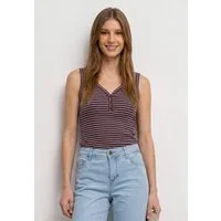 STREET ONE Shirttop Sommertop mit V-Neck und Streifen