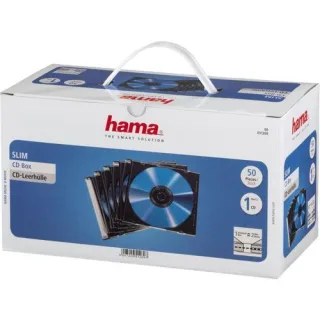 1x50 Hama CD-Leerhülle SlimLine Transparent-Schwarz 51269