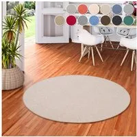 OTTO home Teppich Fortis, Schlinge, Made in Netherlands, rund, Höhe: 5 mm, Uni Farben, gekettelt, strapazierfähig, Wohnzimmer