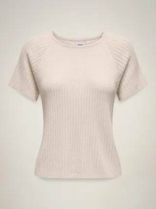 JDY - JDYBODILLA S/S GLITTER PULLOVER KNT NOOS Cloud Dancer - Gr. - XS