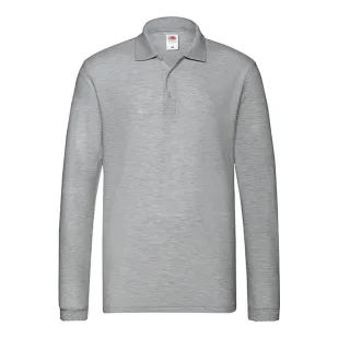Fruit of the Loom - "Premium" Poloshirt für Herren Langärmlig (Sportliches Heather)