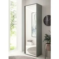 Home affaire Garderobenschrank GiRON/CiTY, moderner Garderobenschrank, Kleiderschrank mit Stauraum Spiegeltür, Teleskopauszug, Tür beidseitig montierbar, 60 cm breit
