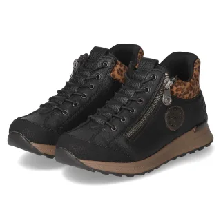 Rieker Schnürschuhe  Schwarz - Gr. 36 -  Textil