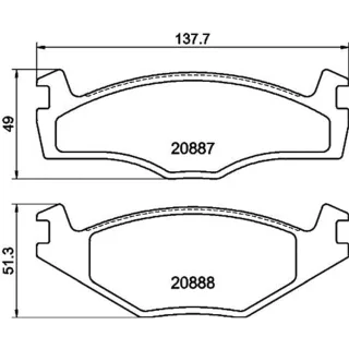 Hella Bremsbel?ge vorne Seat VW 8DB355017-501