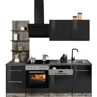 KOCHSTATION Küchenzeile KS-Brindisi, Breite 220 cm, wahlweise mit E-Geräten, mit MDF-Fronten und Regal