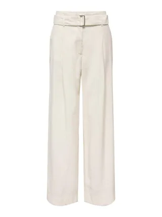 ONLY - Marlene-Hose mit hohem Bund und Gürtel weiß - Gr. - 32