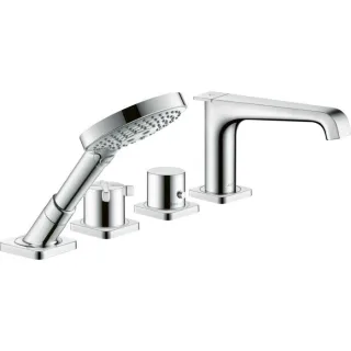 hansgrohe Axor Citterio E Fertigmontageset 36410000 4-Loch-Fliesenrandarmatur, mit Thermostat, chrom