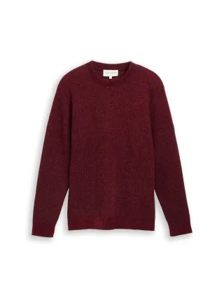 Tom Tailor - Strickpullover mit Rundhalsausschnitt navy red mouline - Gr. - L