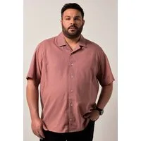 Men Plus Kurzarmhemd Leinenmix-Hemd Halbarm Cubakragen Cuba Fit