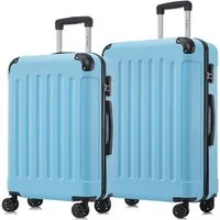 YONSLY Trolleyset Hartschalen-Reisekoffer Rollkoffer Trolley Gepäckset aus ABS, 4 Rollen, (Reiseset, 2 tlg., Größen L&XL), mit 360° Doppelrollen, Zahlenschloss und ergonomischem Gummigriff