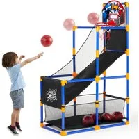 JOYIN Basketballkorb JOYIN Basketballspiel mit 4 Bällen, Korb, Pumpe – für Kinder ab 3 J.