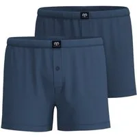 CECEBA Boxershorts CECEBA Herren Boxershort blau uni 2er Pack (2-St)