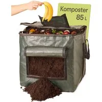 Praknu Thermokomposter 85L Thermo Komposter - Platzsparender Schnellkomposter – Thermo, 85 l, Indoor/Outdoor - für schnelle Komposterde, Perfekt für Garten