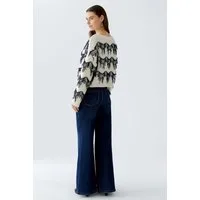 Oui Strandpullover Pullover white blue