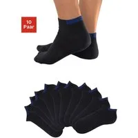 H.I.S Sneakersocken Sneaker Socken Herren Damen, Kurzschaft Socken (Packung, 10-Paar, Quarter Gr. 35-38 bis 47-48) mit verstärkten Belastungszonen