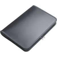 FOLDERSYS Präsentationsordner Reißverschluss-Mappe A5 PP anthrazit transluzent 2-Ring-Mechanik Zip g