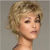 LuxusKollektion Kunsthaarperücke Perücke Pixie Cut Shaggy Layered Hitzebeständige Faser Blonde
