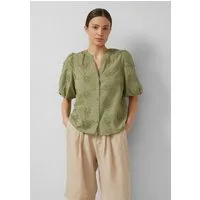 s.Oliver Kurzarmbluse Bluse Bluse mit 3D-Stickerei und Ballonärmeln