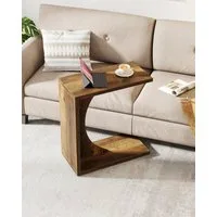 Tribesigns Beistelltisch C-förmiger Beistelltisch, Kleiner Tisch Nachttisch für Sofa 60×30 cm
