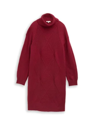 Tom Tailor - Loose Fit Strickkleid rumba red melange - Gr. - 42