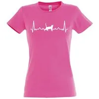 Youth Designz T-Shirt Heartbeat Katze Damen Shirt mit trendigem Frontprint