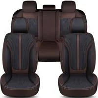 BREMER SITZBEZÜGE Autositzbezug für Skoda Octavia 4 Bj ab 2020 (FV3), Set, 2-tlg., Komplettset Vorne und Hinten, in Schwarz/Braun