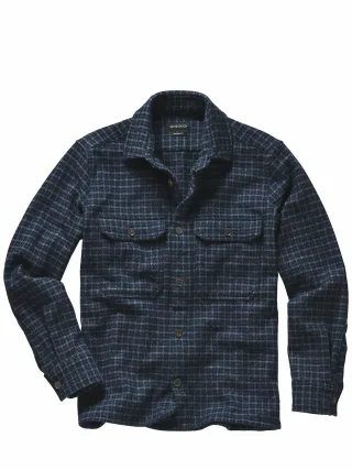 Mey & Edlich Herren Ponte-Overshirt Blau 75 % Wolle, 20 % Polyamid, 5 % andere Fasern