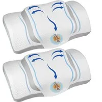 Esun Kopfkissen Memory Foam Kissen, Kopfkissen, Nackenkissen, Seitenschläferkissen, Füllung: Memory foam, Rückenschlafer, Bauchschlafer, Seitenschlafer, Set, Kissen vom OEKO-TEX® und CertiPUR Getestet, Nackenkissen für Erwachsene, Männer, Frauen
