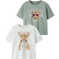 Name It Kurzarmshirt NKFVOTEA 2P SS NREG TOP (Packung, 2-tlg) Baumwolle, regular fit