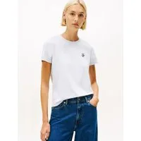 Tommy Hilfiger Kurzarmshirt TH SCRIPT REG C-NK SS TEE Stretch, Baumwollmischung, regular fit