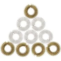 Casativo Shiatsu-Akupressurgerät Akupressurringe Massageringe Fingermassage 10er Set Gold/Silber Ring, 10-tlg., für Vitalität, Leistung & Wohlbefinden - Edelstahl - Einheitsgröße