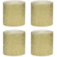 partydeco Designpapier, Krepppapier Rollen 5cm x 10m 4er Set Gold metallic