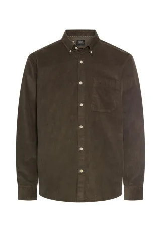 camel active - fleXXXactive® Langarm Shirt mit Button-Down-Kragen und Brusttasche dark brown - Gr. - M