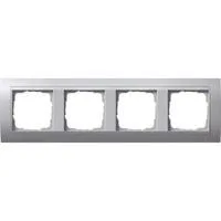 Abdeckrahmen vierfach mit Zwischenrahmen aluminium, Retail