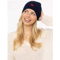 Zwillingsherz Beanie Beanie with Heart-Patch Rippstrick, mit breitem Umschlag, wärmend